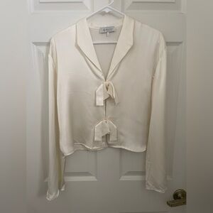 Wayf Cream Satin Top